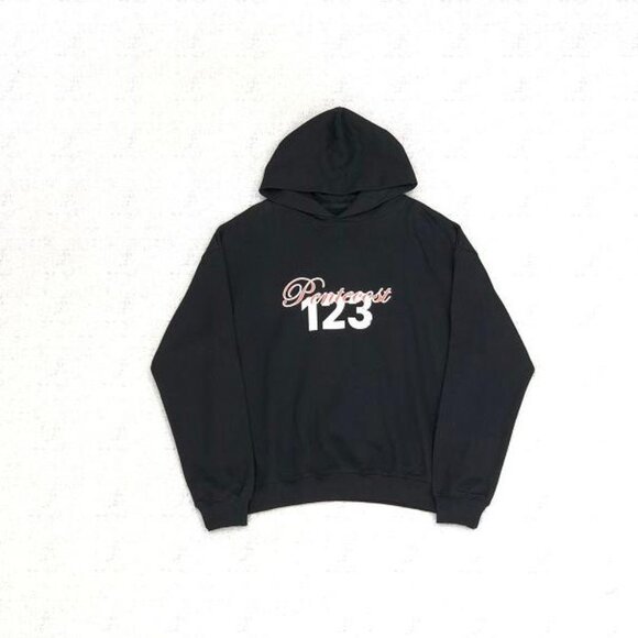 RIVINGTON ROI REBIS Red Lettering Signature Logo Black Hoodie - Picture 1 of 6